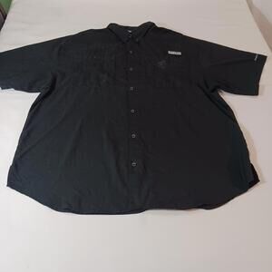 Columbia FM7266 Men's XL Black Shirt PFG Vented Fishing Short Sleeve Chest 53"